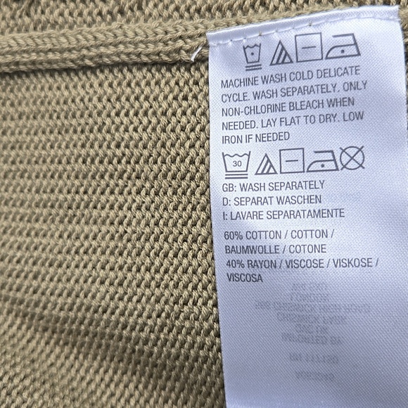 NWOT Belle by Kim Gravel Sage/Olive Cable Knit Cardigan Hip-Length - Picture 8 of 11